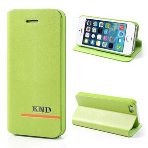KND PU Leren Flip Stand Case voor iPhone 5S 5 groen