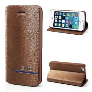KND PU Leren Flip Stand Case voor iPhone 5S 5 bruin