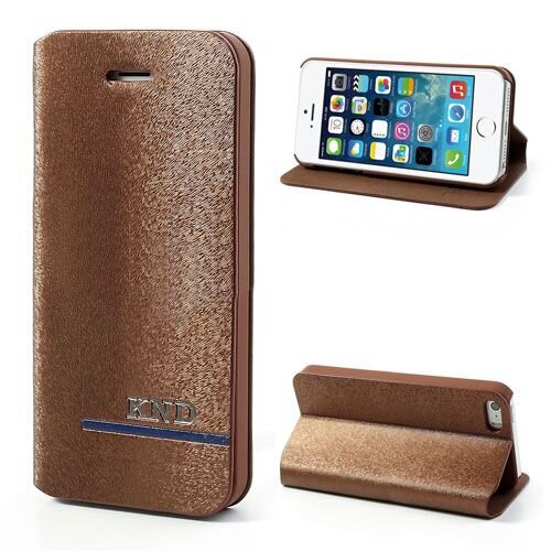 knd pu leren flip stand case voor iphone 5s 5 bru knd pu leren flip stand case voor iphone 5s 5 bru