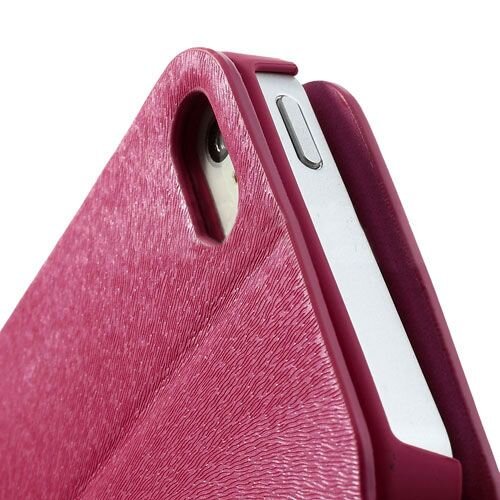 Icarer knd pu leren flip stand case voor iphone 5s 5 roz Icarer knd pu leren flip stand case voor iphone 5s 5 roz