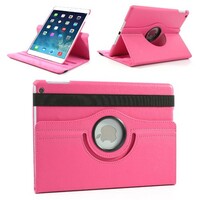 360 graden draaibare Litchi leren Stand Cover voor iPad Air - Roze