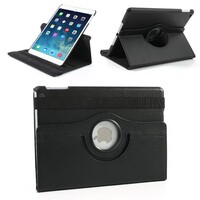 360 graden draaibare Litchi leren Stand Cover voor iPad Air - Zwart