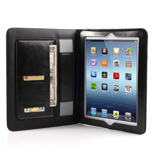 MOIST zwart moist wallet leren case voor ipad 2 3 4