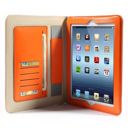 MOIST oranje moist wallet leren case voor ipad 2 3 4
