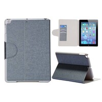 Cover Stand Magnetische PC + Leren Case voor iPad Air Grijs