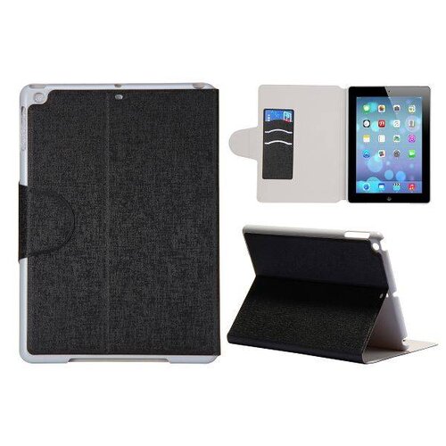 TVC Cover Stand Magnetische PC + Leren Case voor iPad Air Zwart