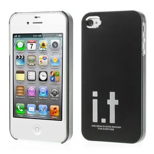 Luxe Metaal Coated Hard Shell Case voor iPhone 4s 4 Zwart