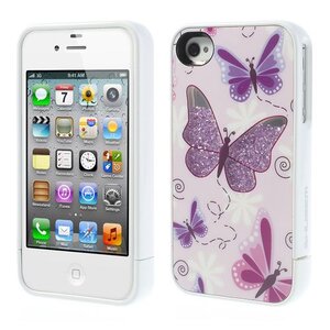 Vlinder Patroon Vloeiende Zand-achtige Diamant voor iPhone 4 4S