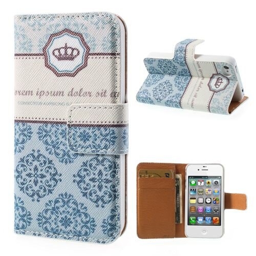 kroon bloemen wallet leren stand cover voor iphon kroon bloemen wallet leren stand cover voor iphon
