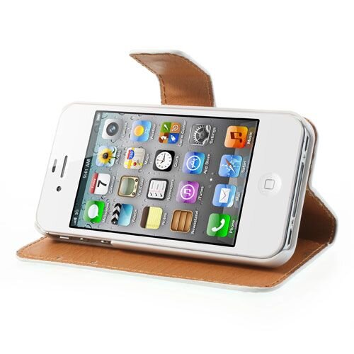 gekleurd bloemen wallet leren case voor iphone 4