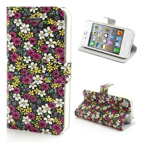 Mooie Bloemen Stand Leren hoesje voor iPhone 4 4S Mooie Bloemen Stand Leren hoesje voor iPhone 4 4S