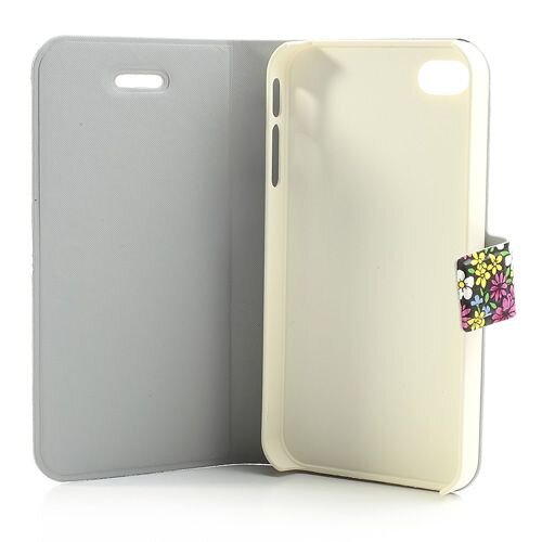 mooie bloemen stand leren hoesje voor iphone 4 4s