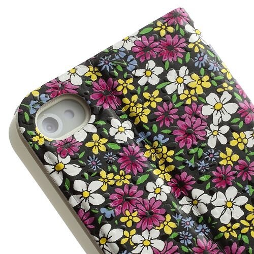 mooie bloemen stand leren hoesje voor iphone 4 4s