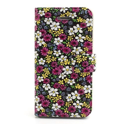 mooie bloemen stand leren hoesje voor iphone 4 4s