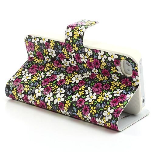 mooie bloemen stand leren hoesje voor iphone 4 4s