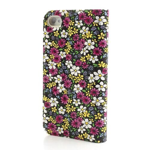 mooie bloemen stand leren hoesje voor iphone 4 4s