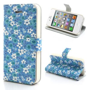 Mooie Bloemen Leren hoesjes met standaard voor iPhone 4 4S Mooie Bloemen Leren hoesjes met standaard voor iPhone 4 4S