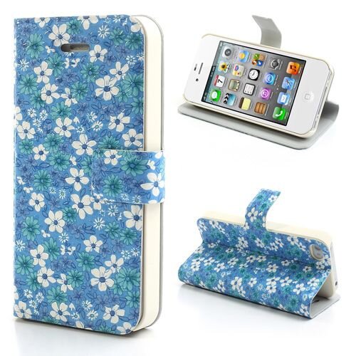 Mooie Bloemen Leren hoesjes met standaard voor iPhone 4 4S Mooie Bloemen Leren hoesjes met standaard voor iPhone 4 4S