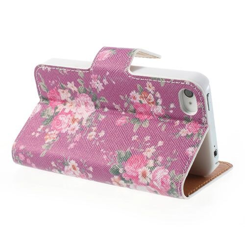 bloemen wallet leren hoesje voor iphone 4 4s