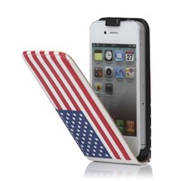 Amerikaanse vlag Leren hoesje voor iPhone 4 4S