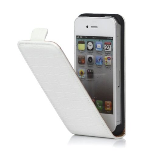 krokodillenleer flip case hoesje voor iphone 4 4s