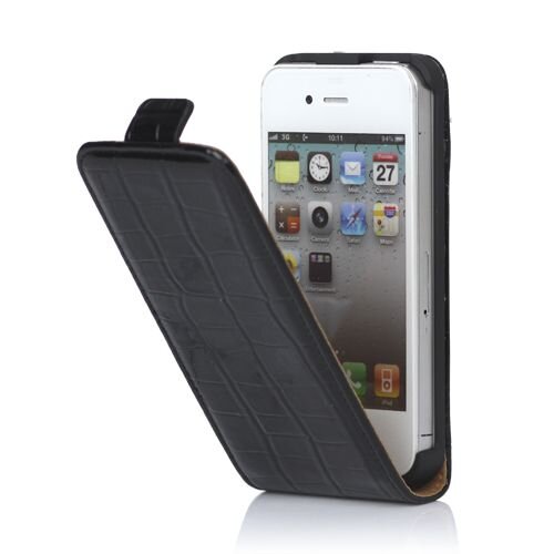Krokodillenleer Flip Case hoesje voor iPhone 4 4S Krokodillenleer Flip Case hoesje voor iPhone 4 4S