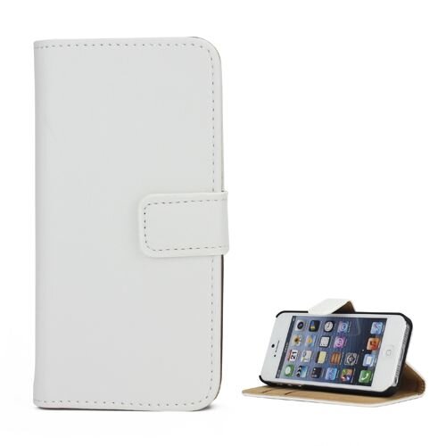 Split Leren Wallet iPhone 5(s)/SE - Wit Split Leren Wallet iPhone 5(s)/SE - Wit
