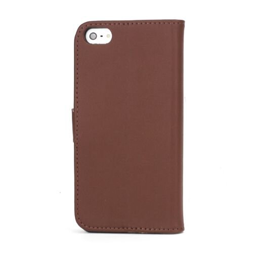 split leren wallet iphone 5 s se bruin