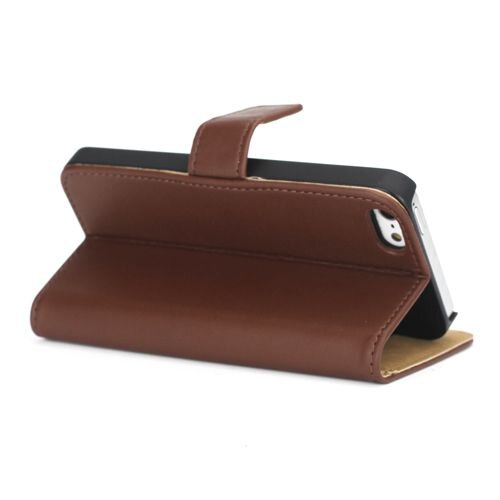 split leren wallet iphone 5 s se bruin