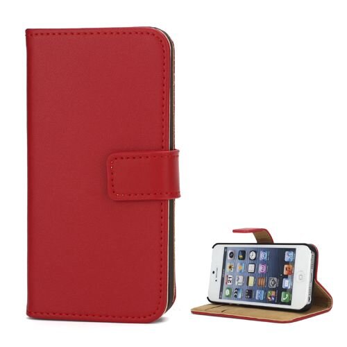 Split Leren Wallet iPhone 5(s)/SE - Rood Split Leren Wallet iPhone 5(s)/SE - Rood