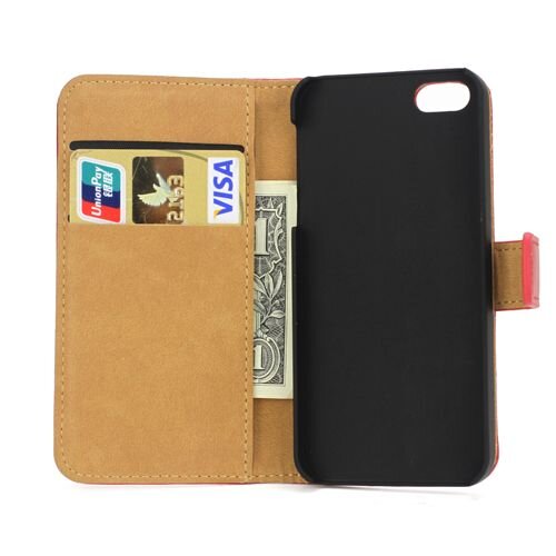 split leren wallet iphone 5 s se rood split leren wallet iphone 5 s se rood