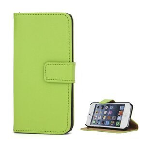 Split Leren Wallet iPhone 5(s)/SE - Groen Split Leren Wallet iPhone 5(s)/SE - Groen