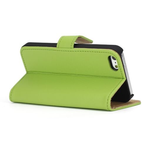 split leren wallet iphone 5 s se groen