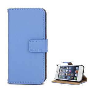 Split Leren Wallet iPhone 5(s)/SE - Blauw Split Leren Wallet iPhone 5(s)/SE - Blauw