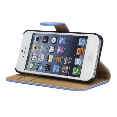 split leren wallet iphone 5 s se blauw split leren wallet iphone 5 s se blauw