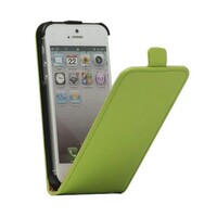 Lederen classic flip case iPhone 5 - groen