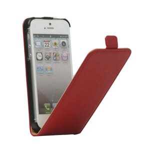 Lederen classic flip case iPhone 5 - rood Lederen classic flip case iPhone 5 - rood