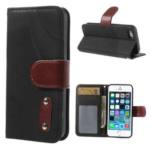 TVC BookCase Cover voor iPhone 5 5s w / Zwart