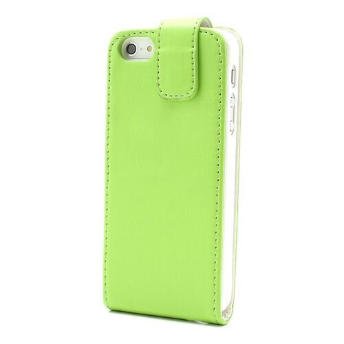 Icarer verticale pu lederen flipcase voor iphone 5 groen