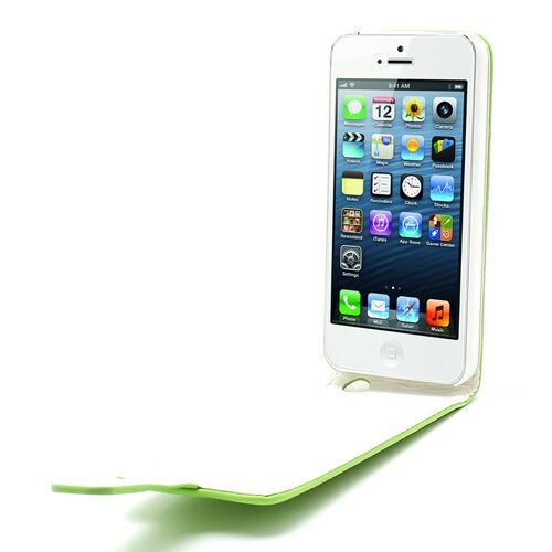 Icarer verticale pu lederen flipcase voor iphone 5 groen