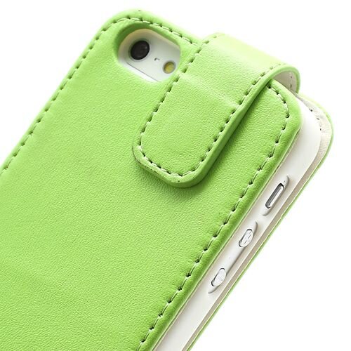 Icarer verticale pu lederen flipcase voor iphone 5 groen