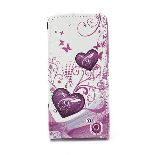 Icarer twee hartjes verticale flip leren hoesje voor iph Icarer twee hartjes verticale flip leren hoesje voor iph