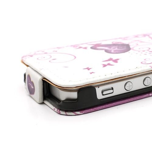 Icarer twee hartjes verticale flip leren hoesje voor iph Icarer twee hartjes verticale flip leren hoesje voor iph