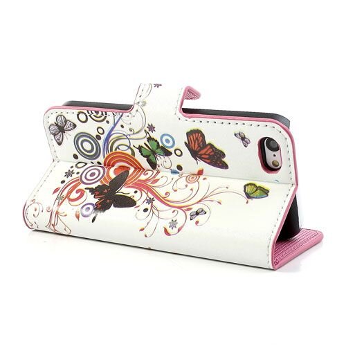 pu leren wallet iphone 5c vlinders wit pu leren wallet iphone 5c vlinders wit