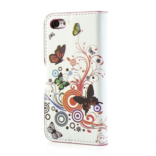 pu leren wallet iphone 5c vlinders wit pu leren wallet iphone 5c vlinders wit