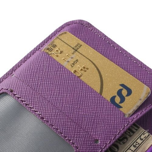 iphone 5 5s doek structuur leren case stand paars