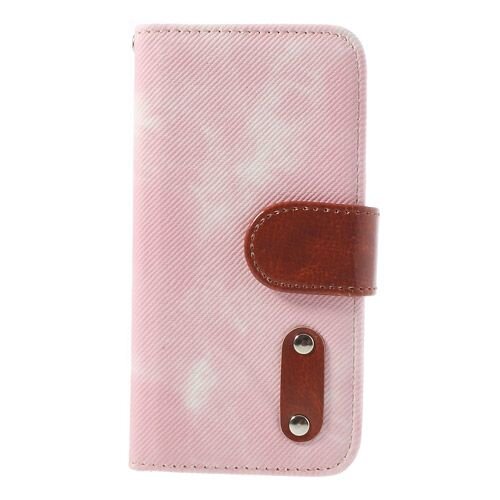 iphone 5 5s doek structuur leren case stand roze iphone 5 5s doek structuur leren case stand roze