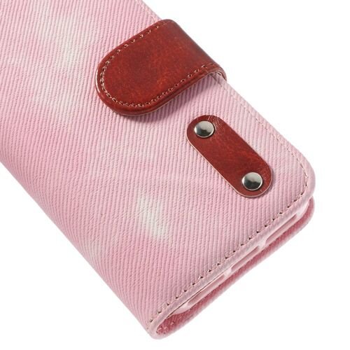 iphone 5 5s doek structuur leren case stand roze iphone 5 5s doek structuur leren case stand roze