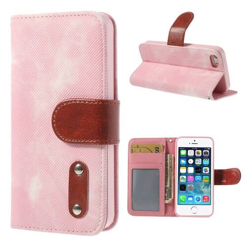 iphone 5 5s doek structuur leren case stand roze iphone 5 5s doek structuur leren case stand roze