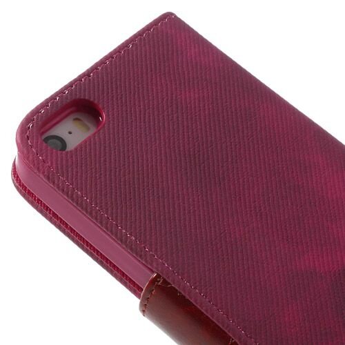 iphone 5 5s doek structuur leren case stand hard
